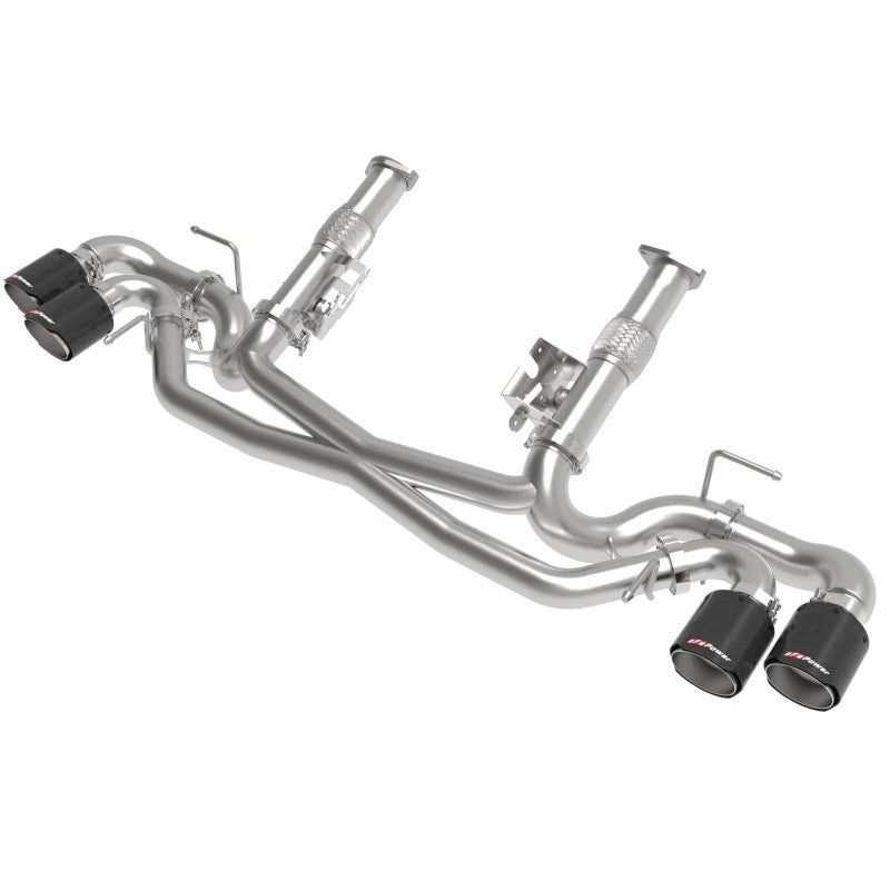 aFe MACH Force-Xp 3in to 2-1/2in 304SS Cat-Back (No Muff.) 2020 Chevy Corvette 6.2L - Carbon Tip