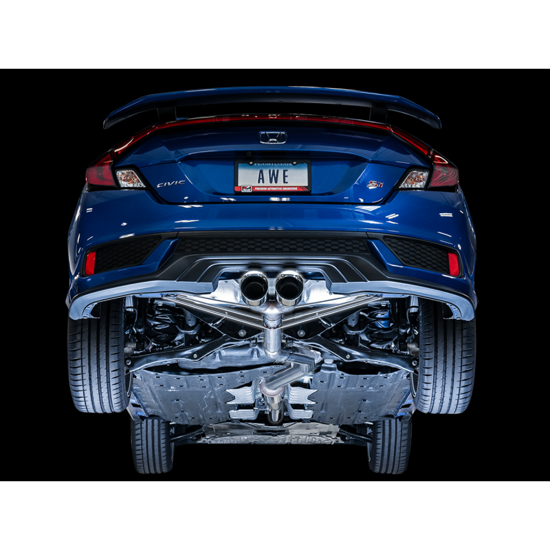 AWE Tuning 2016+ Honda Civic Si Touring Edition Exhaust w/Front Pipe & Dual Chrome Silver Tips
