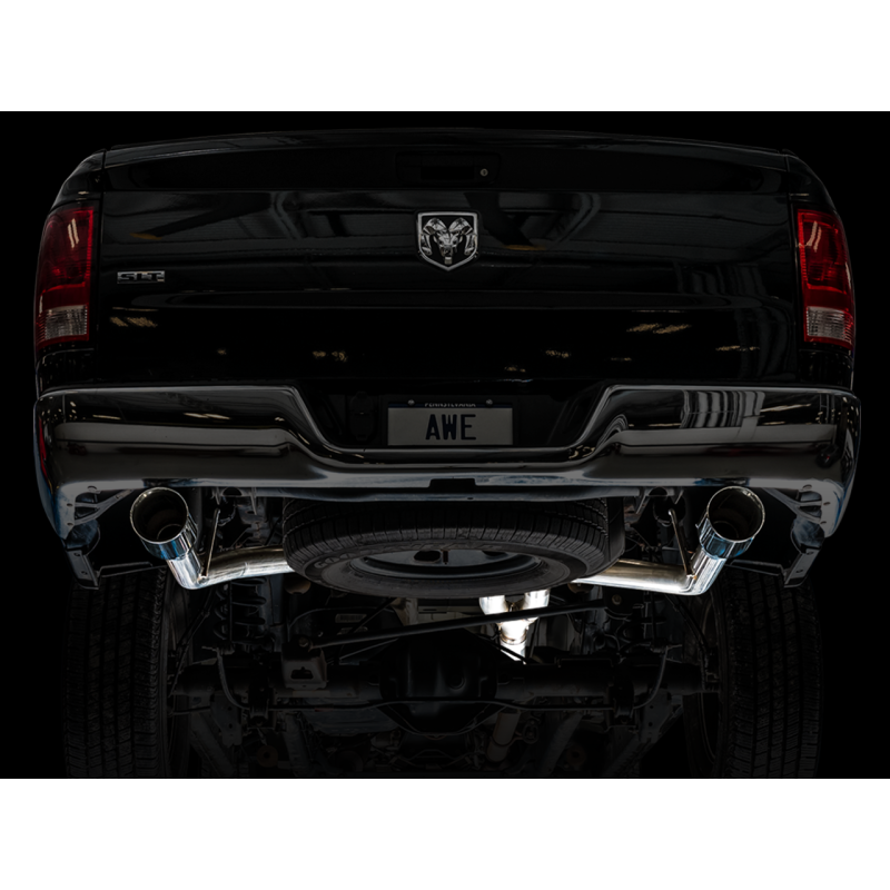 AWE Tuning 09-18 RAM 1500 5.7L (w/Cutouts) 0FG Dual Rear Exit Cat-Back Exhaust - Chrome Silver Tips