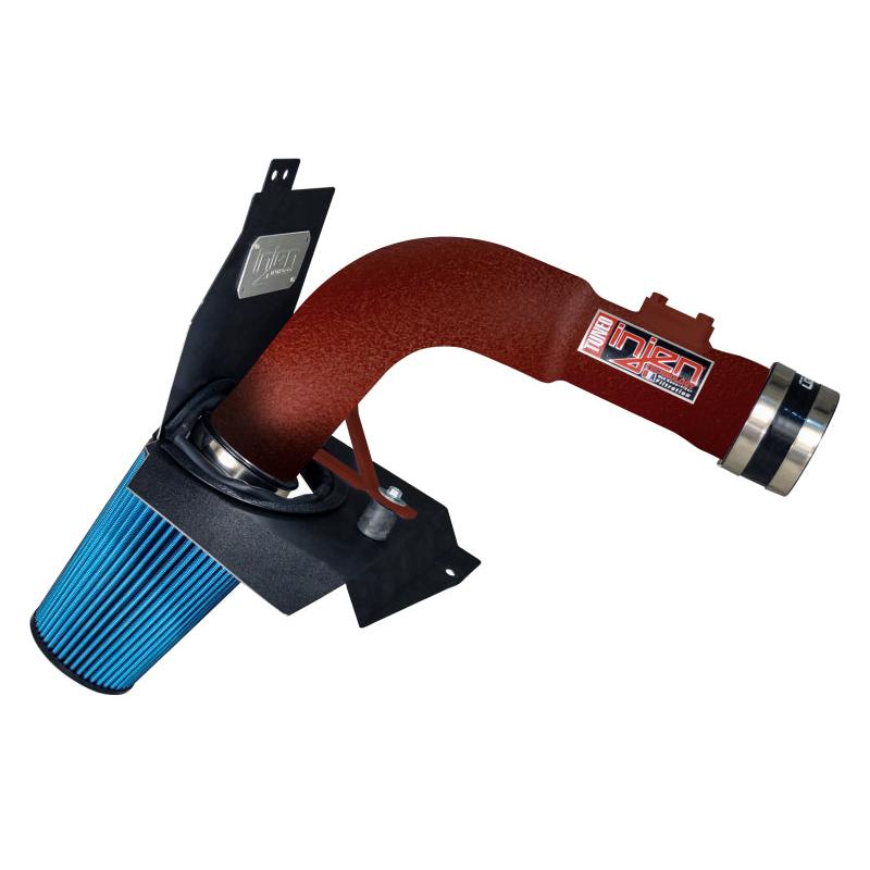 Injen 2015 Subaru STi 2.5L 4 Cyl (Turbo) Wrinkle Red Cold Air Intake w/ MR Tech and Heat Shield - T1 Motorsports