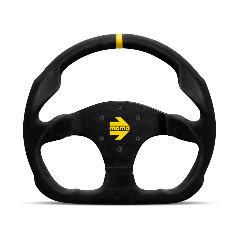Momo MOD30 Steering Wheel 320 mm - Black Suede/Black Spokes/1 Stripe