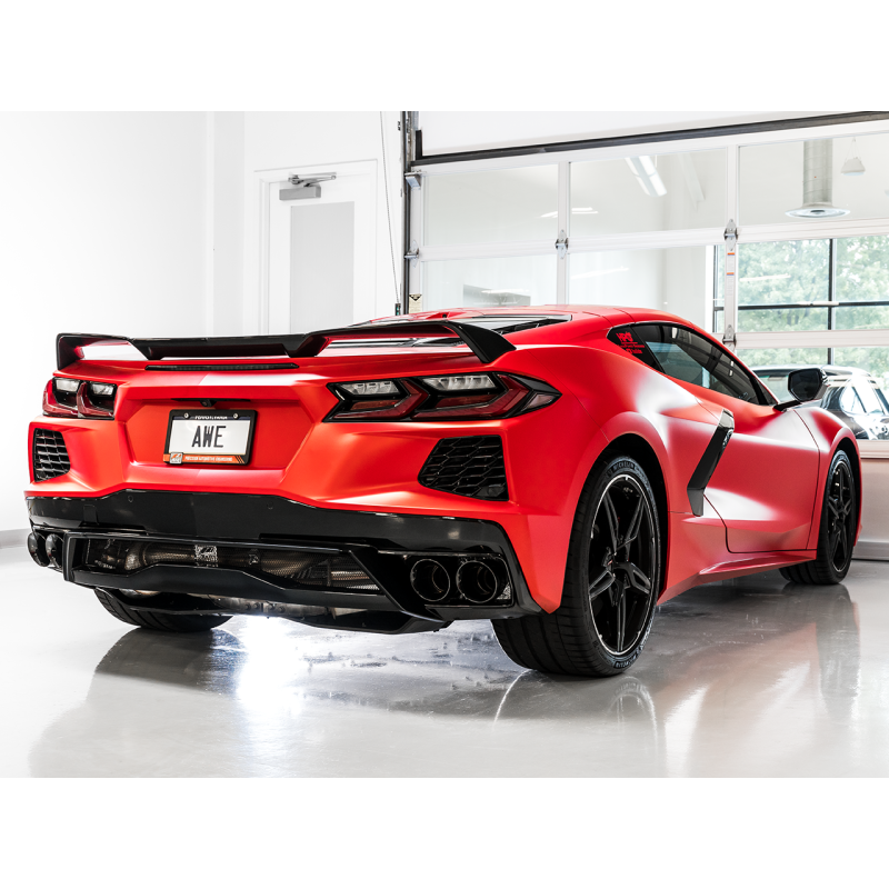 AWE Tuning 2020 Chevrolet Corvette (C8) Touring Edition Exhaust - Quad Diamond Black Tips