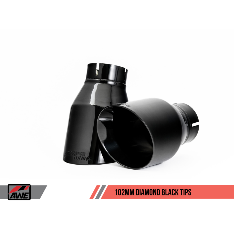 AWE Tuning Audi B9 A5 Touring Edition Exhaust Dual Outlet - Diamond Black Tips (Includes DP)