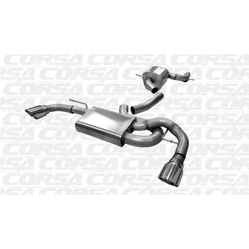 Corsa Touring Cat-Back Dual Rear Exit w/ Polished Pro-Series Tips - 2010-2014 Volkswagen GTI Mk6