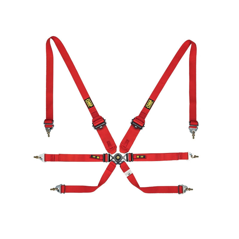 OMP Safety Harness One 2In Endurance Red Pull Down - (Fia 8853-2016)
