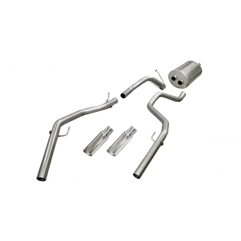 Corsa Sport Cat-Back Exhaust - Polished Dual 4x14" Tips - 2009-2021 Dodge Ram 1500 3.7L, 5.7L
