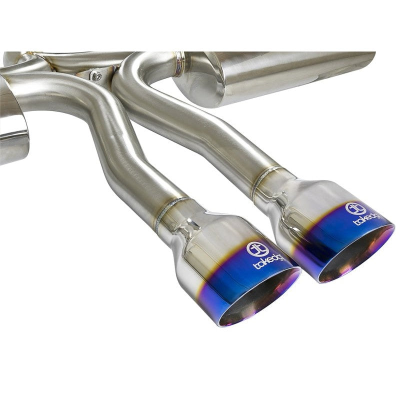 aFe Takeda 3in 304 SS Cat-Back Exhaust System w/ Blue Tips 2017+ Honda Civic Si 4Dr I4 1.5L (t)
