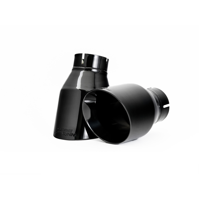 AWE Tuning Audi B9 A4 Track Edition Exhaust Dual Outlet - Diamond Black Tips (Includes DP)