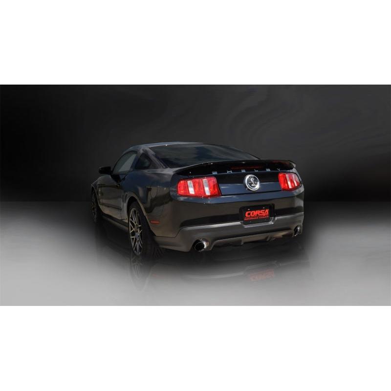 Corsa Sport Axle-Back Exhaust - Black Tips - 2011-2012 Ford Mustang Shelby GT500 5.4L V8
