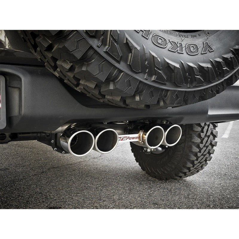 aFe Rebel Series 2.5in. 304 SS C/B Exhaust System 2018 Jeep Wrangler (JL) V6-3.6L - Polished Tip