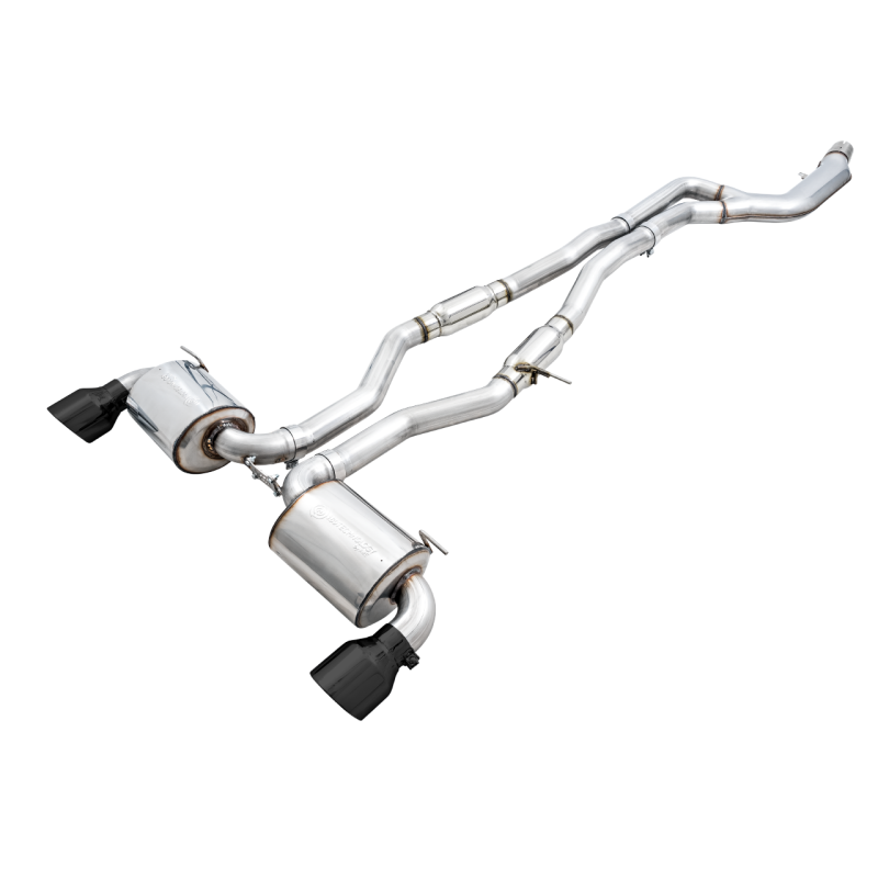 AWE Tuning 2020+ Toyota Supra A90 Resonated Touring Edition Exhaust - 5in Diamond Black Tips