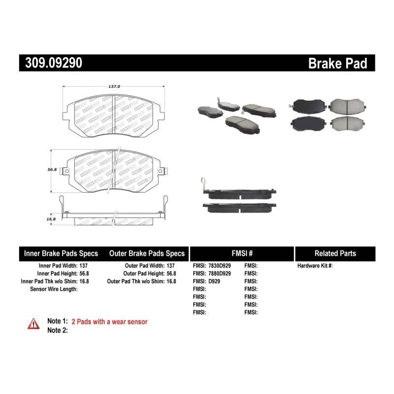 Stoptech 03-10 Subaru Forester/Impreza / 02-12 Subaru Legacy/Outback Sport Brake Pads - Front