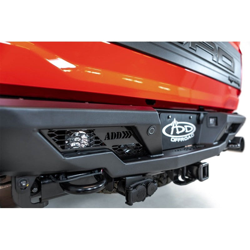 Addictive Desert Designs 2022+ Ford Raptor Stealth Fighter R Bumper w/ 2 Cube Lights - Hammer Black