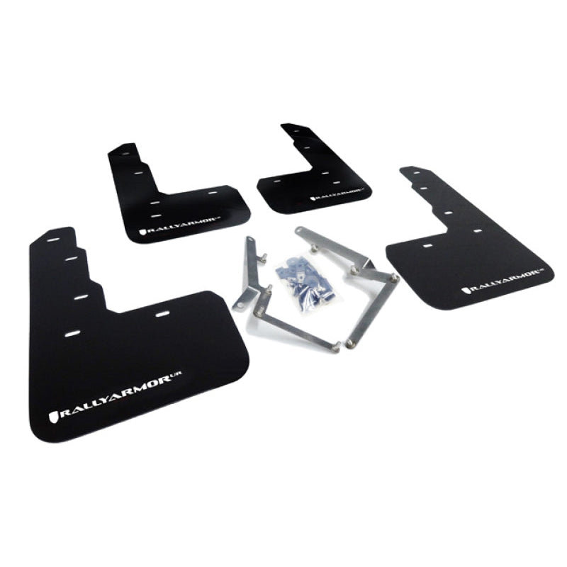 Rally Armor 17-21 Honda Civic Type R Black UR Mud Flap w/ White Logo - T1 Motorsports