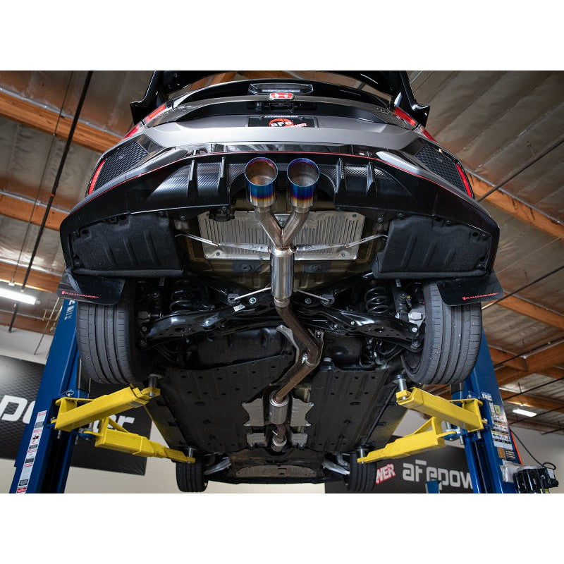 aFe Takeda 2.5in 304SS Axle-Back Exhaust System 17-19 Honda Civic Type R L4-2.0L (t) - BL Flame Tip