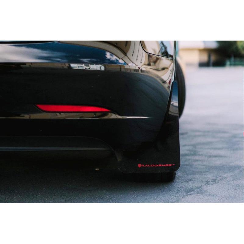 Rally Armor 17-22 Tesla Model 3 Black UR Mud Flap w/ Dark Grey Logo