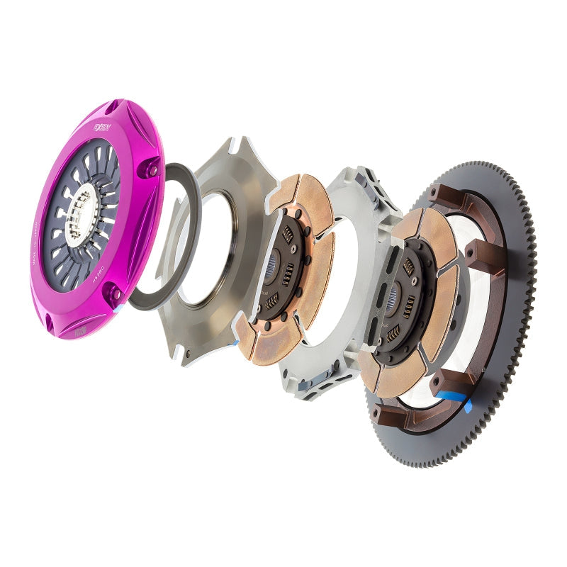 Exedy 2004-2014 Subaru Impreza WRX STI H4 Hyper Twin Cerametallic Clutch Sprung Center Disc Pull - T1 Motorsports