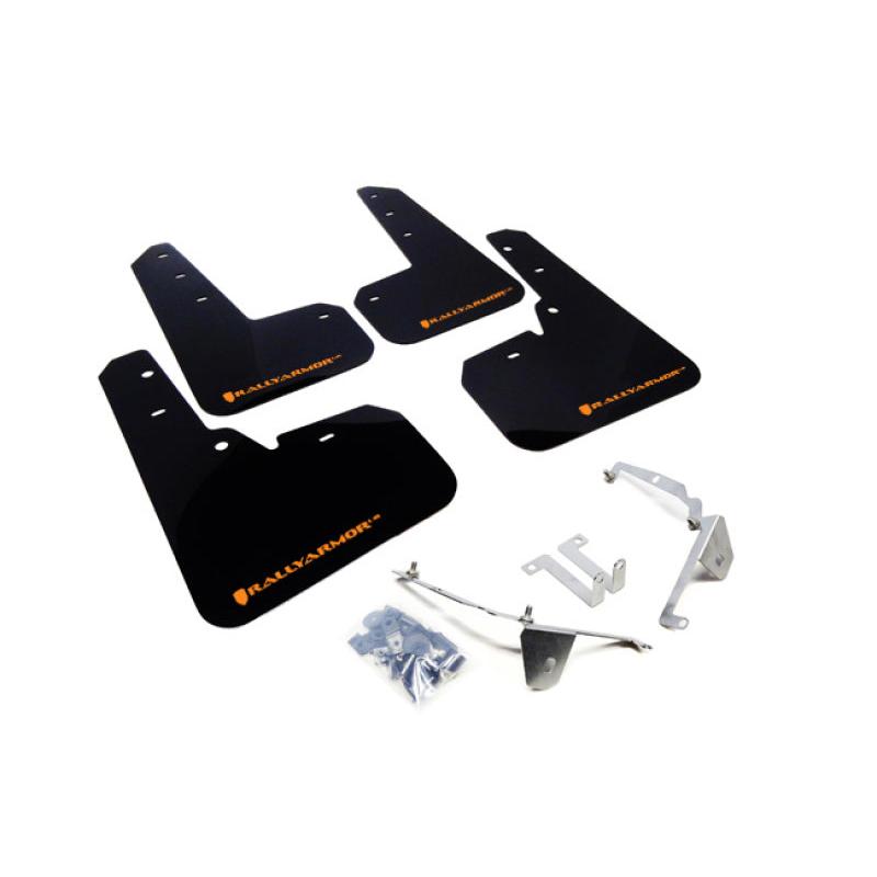 Rally Armor 13-17 Subaru XV Crosstrek Black Mud Flap w/ Orange Logo - T1 Motorsports