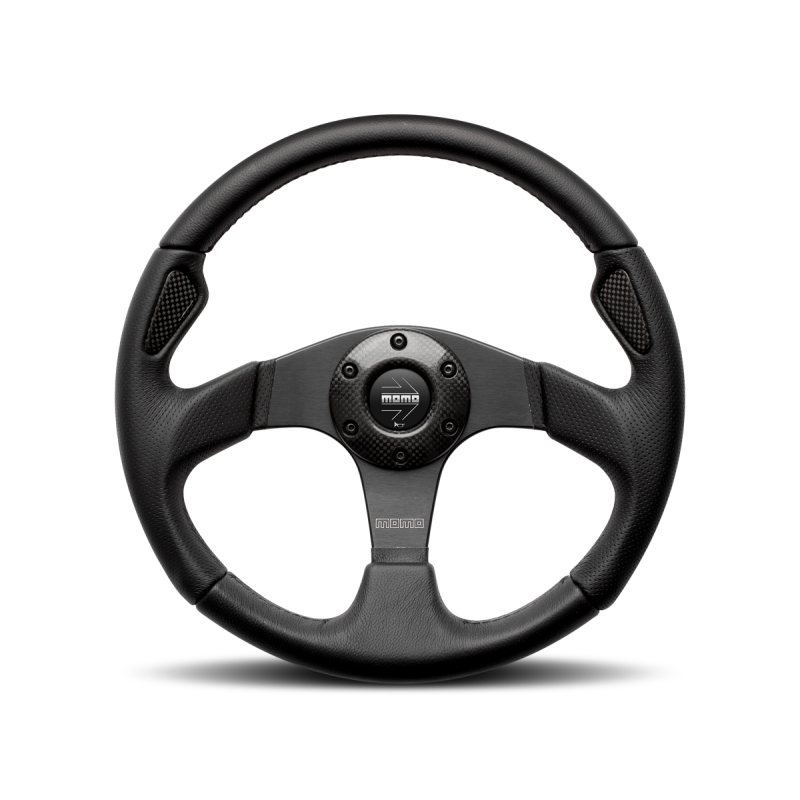 Momo Jet Steering Wheel 350 mm - Black AirLeather/Black Spokes