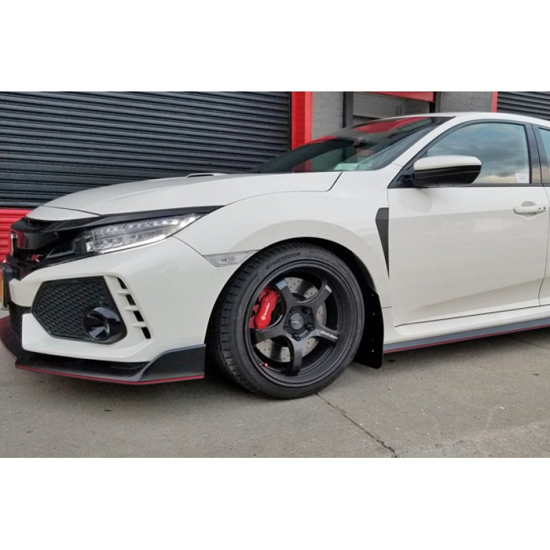 Rally Armor 17-21 Honda Civic Type R White UR Mud Flap w/ Black Logo - T1 Motorsports