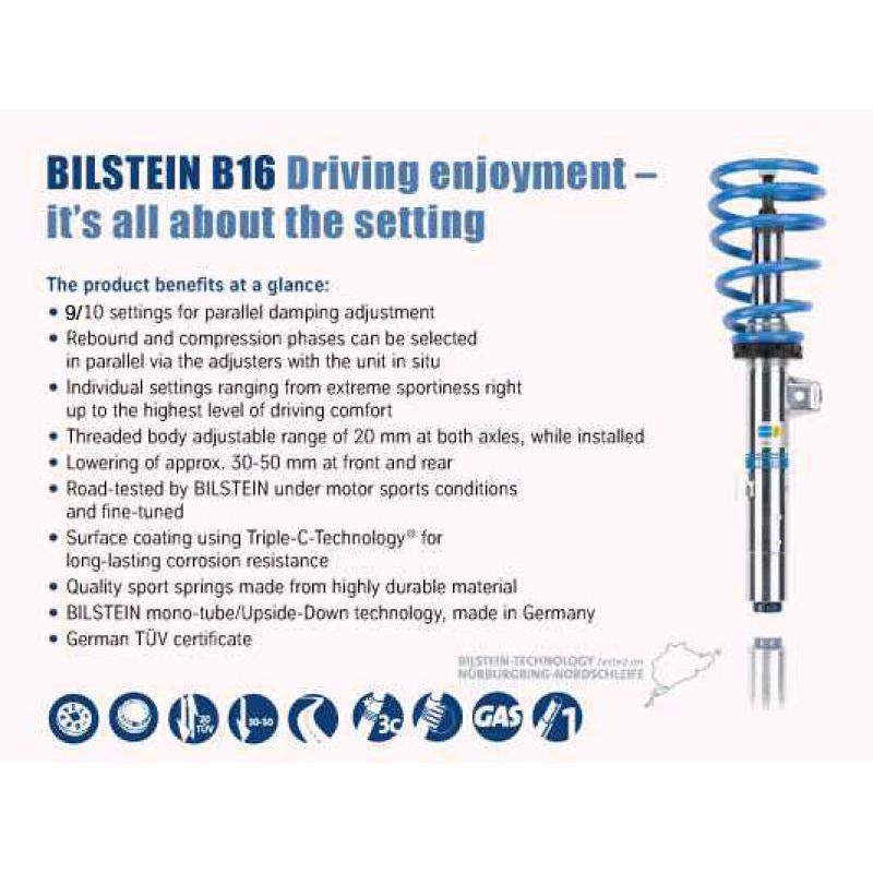 Bilstein B16 2010 Mercedes-Benz E350 Base Sedan Front and Rear Suspension Kit