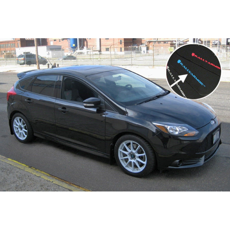 Rally Armor 12-19 Ford Focus ST / 16-19 RS Black Mud Flap w/ Grey Logo - T1 Motorsports