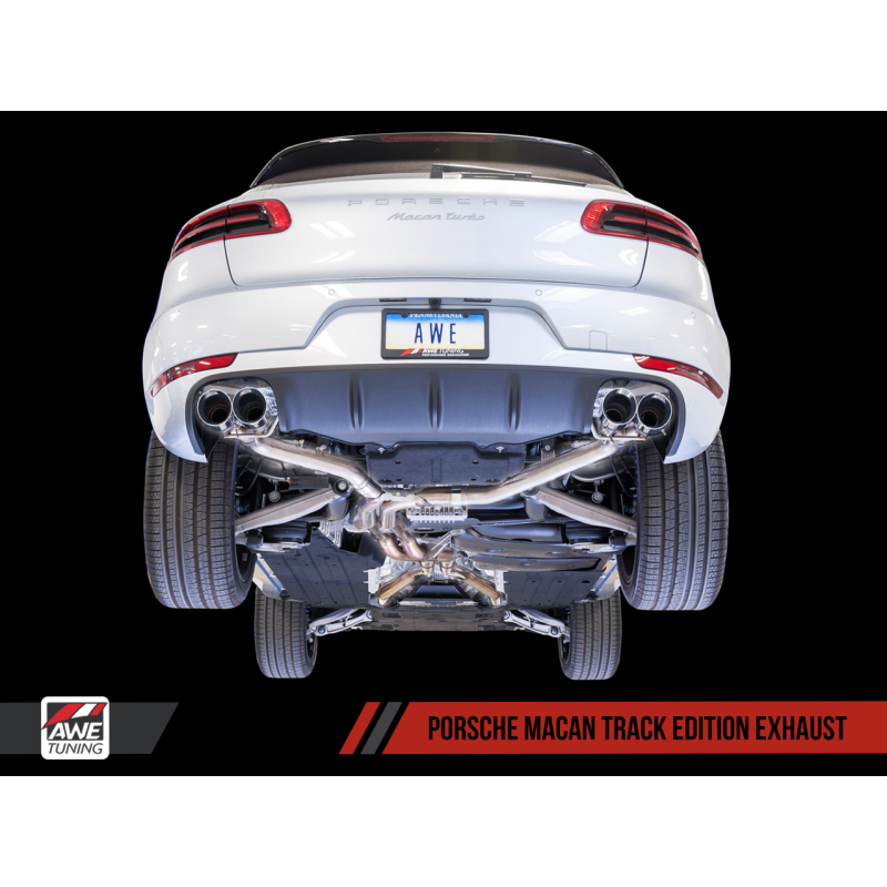AWE Tuning Porsche Macan Track Edition Exhaust System - Chrome Silver 102mm Tips