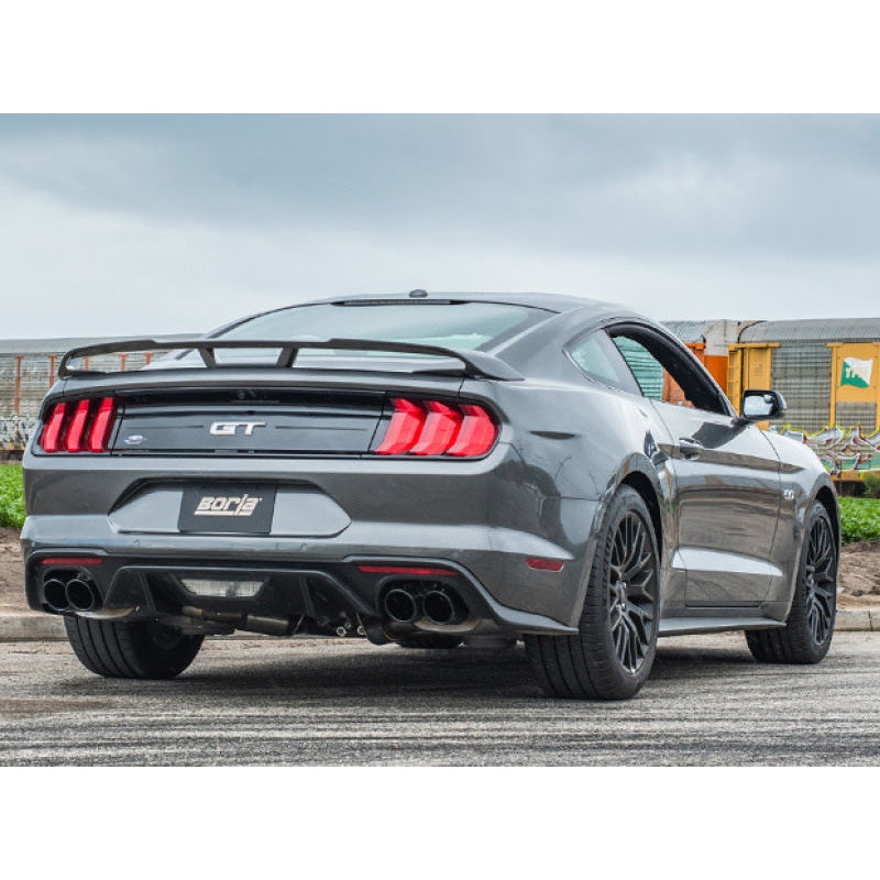 Borla 18-19 Ford Mustang GT 5.0L 2.5in S-Type Exhaust w/o Valves (Rear Section Only) - Black Chrome - T1 Motorsports
