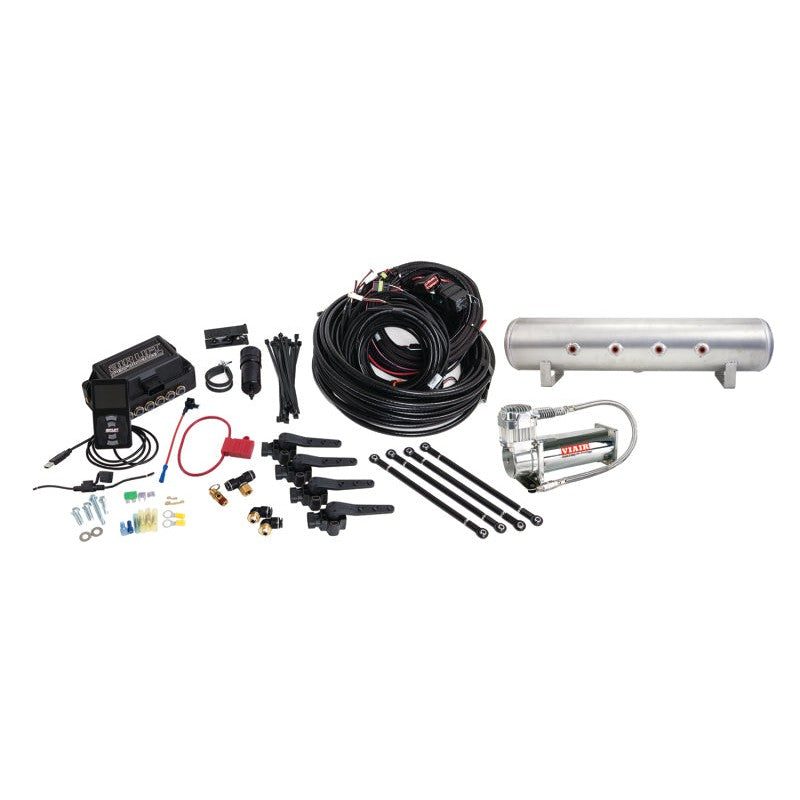 Air Lift Performance 3H (1/4 Air Line 4 Gal 7-Port Raw Aluminum Tank VIAIR 444C Comp)