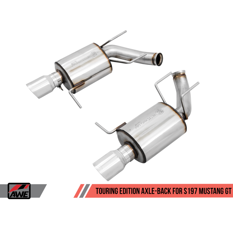 AWE Tuning S197 Mustang GT Axle-back Exhaust - Touring Edition (Chrome Silver Tips)