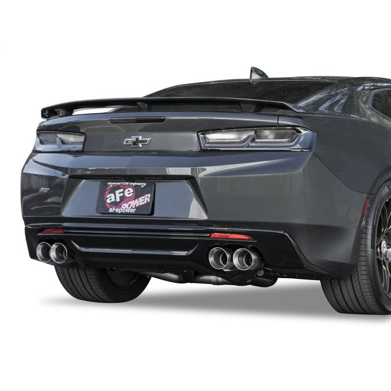 aFe MACHForce XP 3in 304 SS Axle-Back Dual Exhaust (NPP) w/ Polished Tips 16-17 Camro SS V8-6.2L