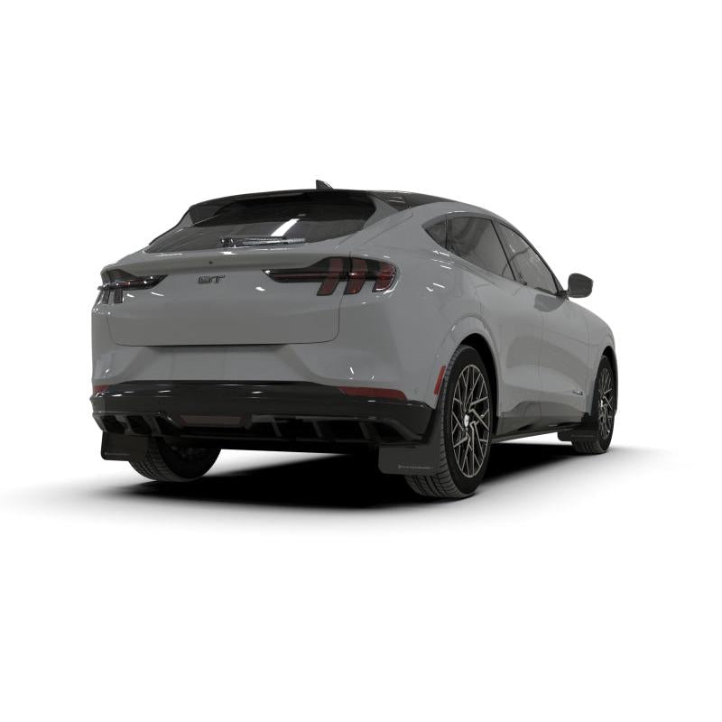 Rally Armor 21-23 Ford Mustang Mach-E Black Mud Flap w/ White Logo