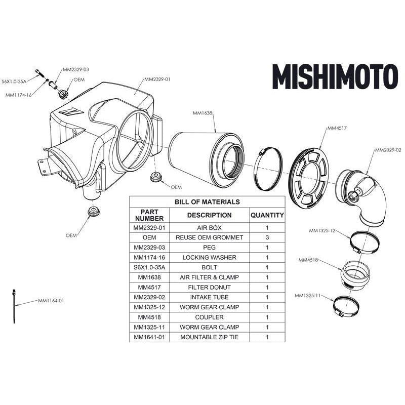 Mishimoto 2019+ Ford Ranger 2.3L EcoBoost Air Intake w/ Oiled Filter