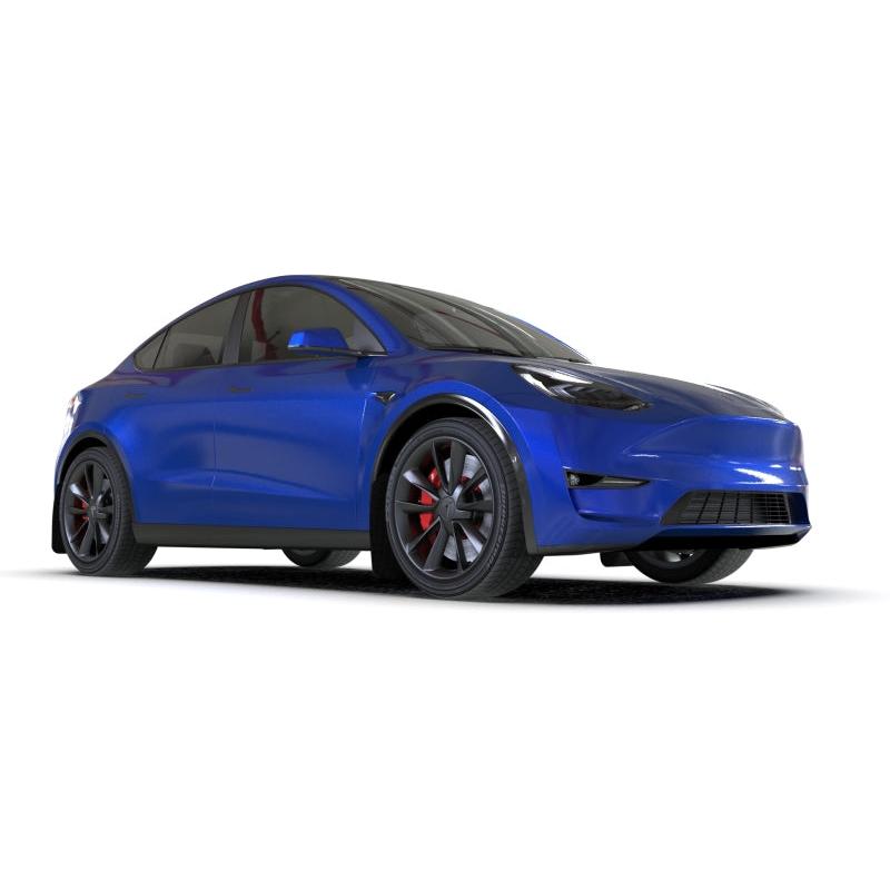 Rally Armor 20-22 Tesla Model Y White UR Mud Flap w/ Black Logo
