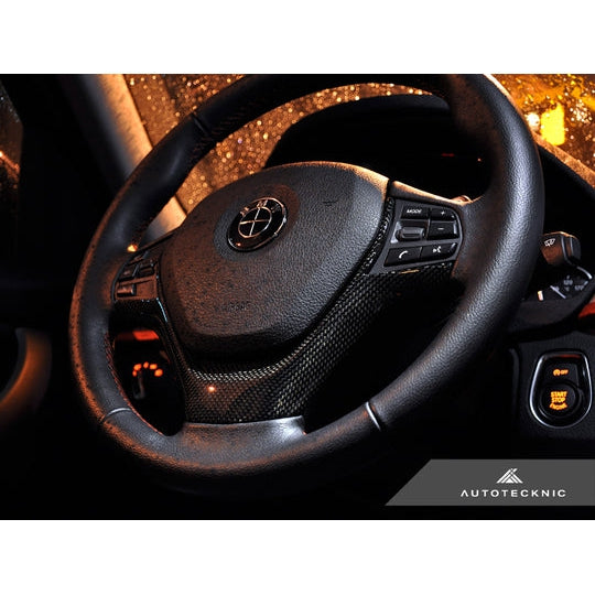 AutoTecknic Carbon Fiber Steering Wheel Trim - F20/ F21/ F30/ F31 3 Series Sport Wheel - T1 Motorsports