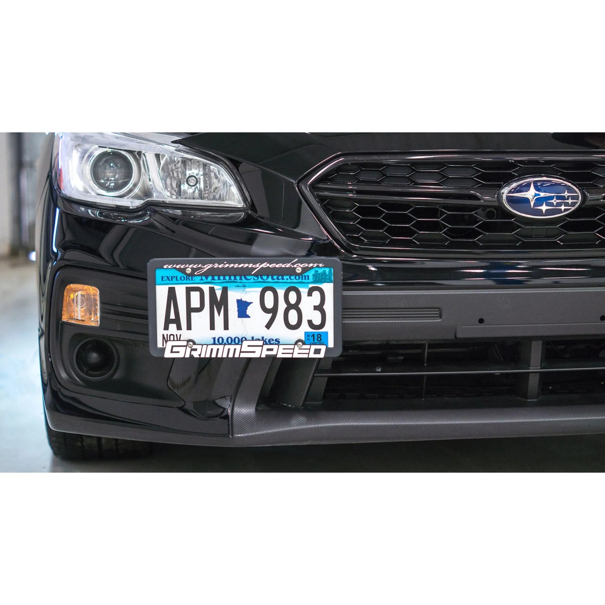 GrimmSpeed 10+ Subaru Legacy/Outback / 13+ Subaru BRZ/13+ Scion FR-S License Plate Relocation Kit - T1 Motorsports