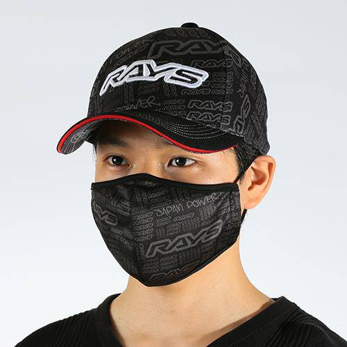RAYS Official Face Mask (Set of 2) - Red / Gray - T1 Motorsports