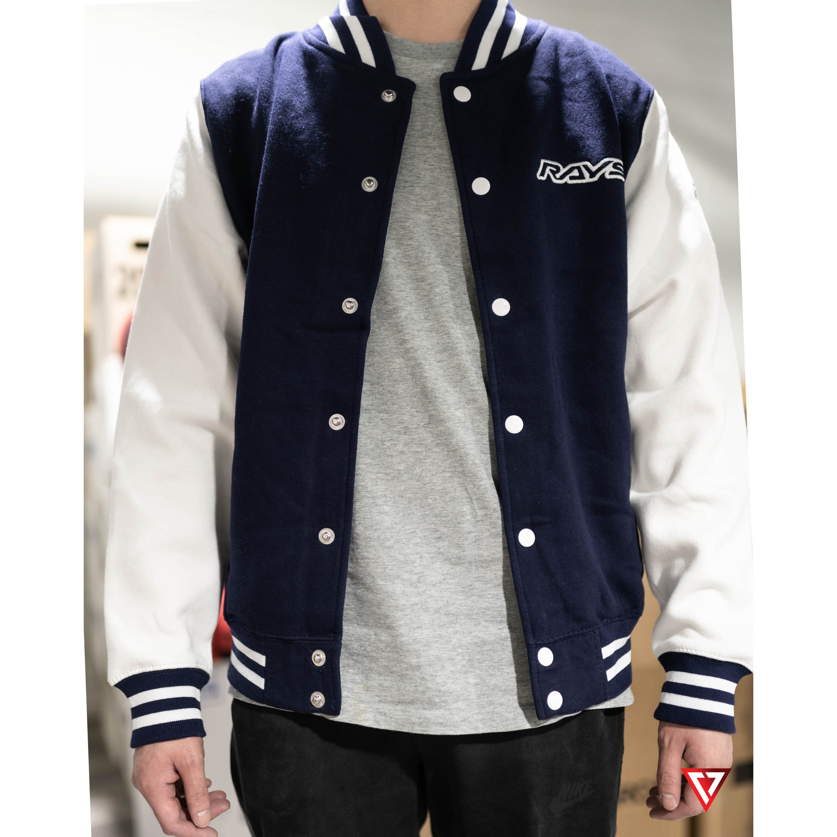 Rays 2022 Varsity Jacket - Oxford Navy/White - T1 Motorsports