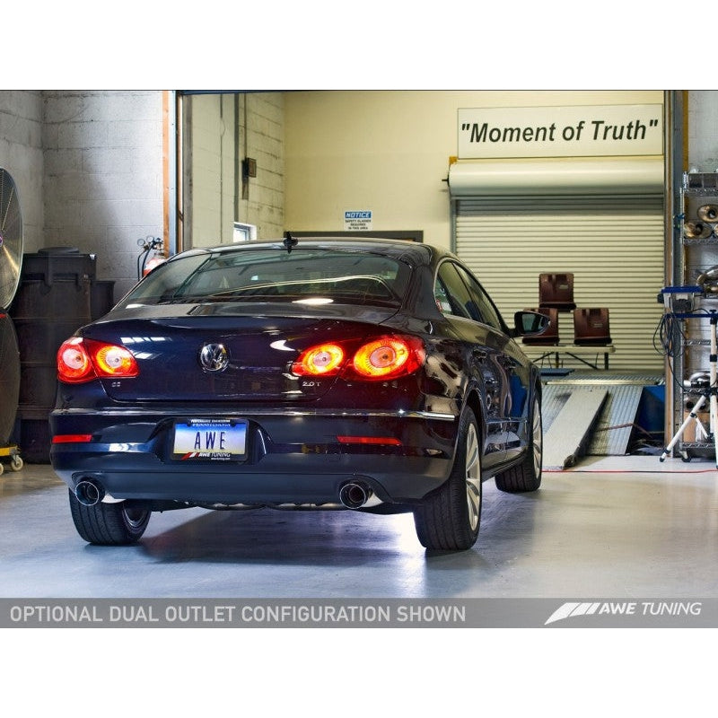 AWE Tuning VW CC Touring Edition Exhaust Dual Outlet - Chrome Silver Tips
