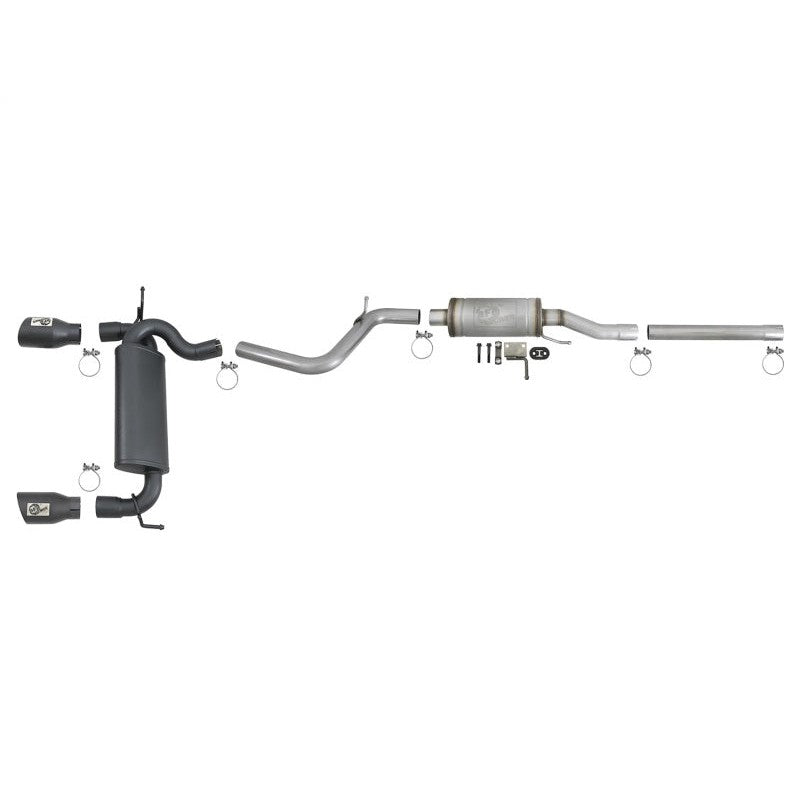 aFe Rebel Series 2.5in 409 SS Cat-Back Exhaust w/ Black Tips 2007+ Jeep Wrangler (JK) V6 3.6L/3.8L