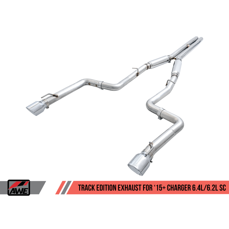 AWE Tuning 2015+ Dodge Charger 6.4L/6.2L Supercharged Track Edition Exhaust - Chrome Silver Tips