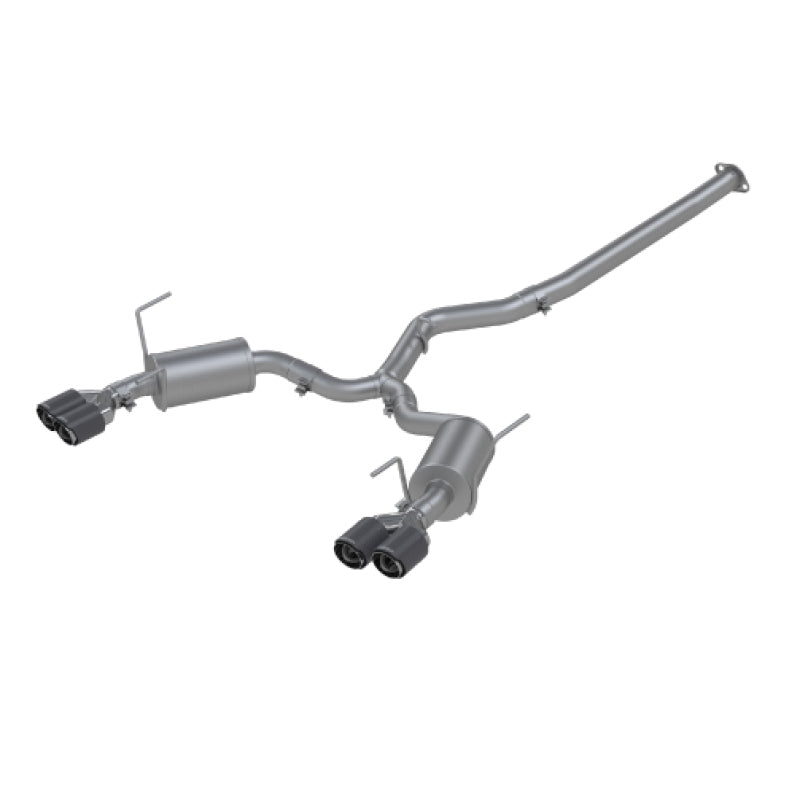 MBRP 15-19 Subaru WRX 2.0L/STI 2.5L 3in Dual Split Rear Exit w/ 3.5in CF Tips - T304 Street Version - T1 Motorsports