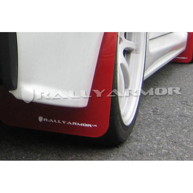 Rally Armor 07-17 Mitsubishi Lancer Red UR Mud Flap w/ White Logo