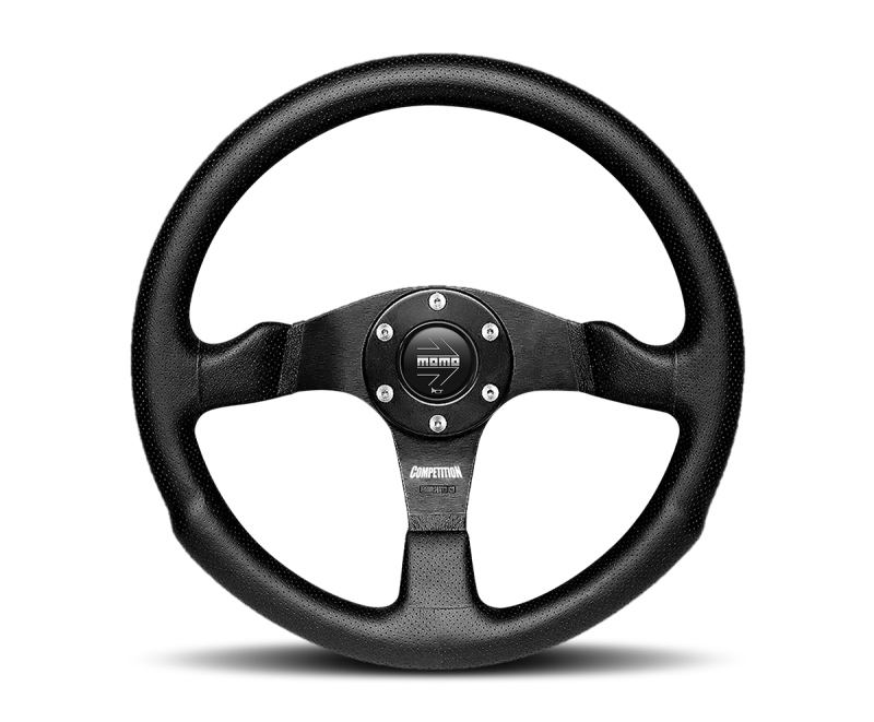 パーツ momo COMPETITION 350mm Momo Competition Steering Wheel 350 mm - Black AirLeather/Black Spokes