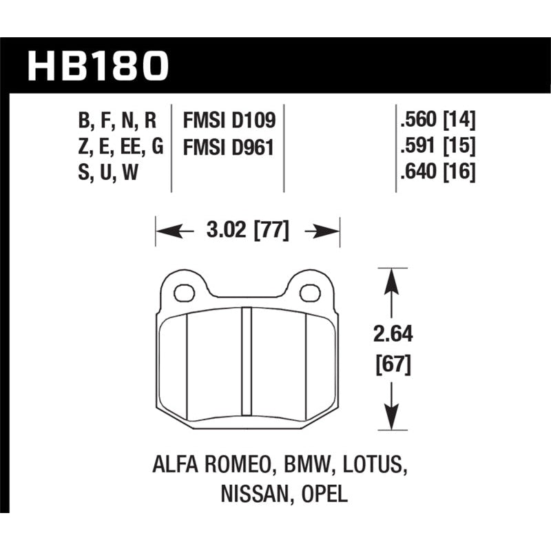 Hawk 03-06 Evo / 04-09 STi / 03-07 350z Track DTC-60 Race Rear Pads - T1 Motorsports