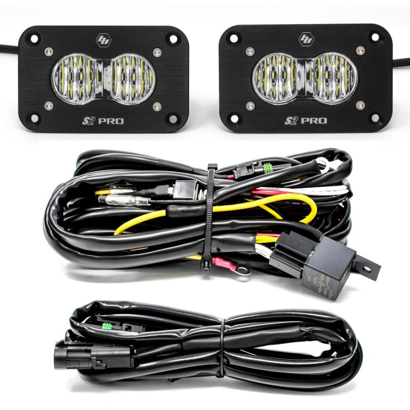 Baja Designs S2 Pro Wide Cornering Pair Flush Mount LED Light Pod Kit - T1 Motorsports