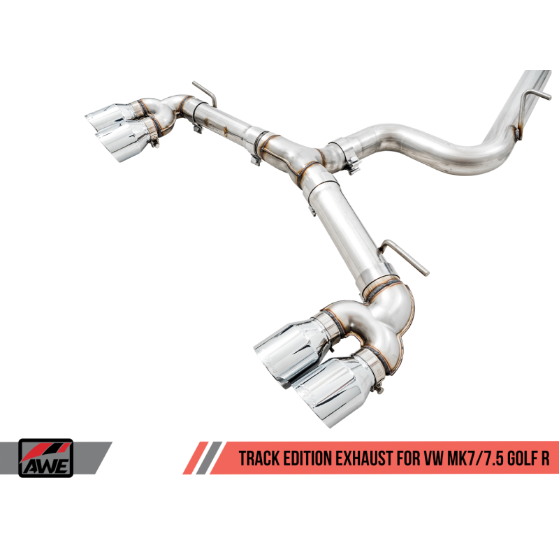 AWE Tuning MK7.5 Golf R Track Edition Exhaust w/Chrome Silver Tips 102mm