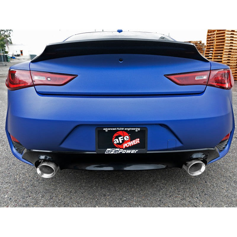 aFe POWER Takeda 2.5in 304 SS Axle-Back Exhaust w/ Polished Tips 17-19 Infiniti Q60 V6-3.0L (tt)
