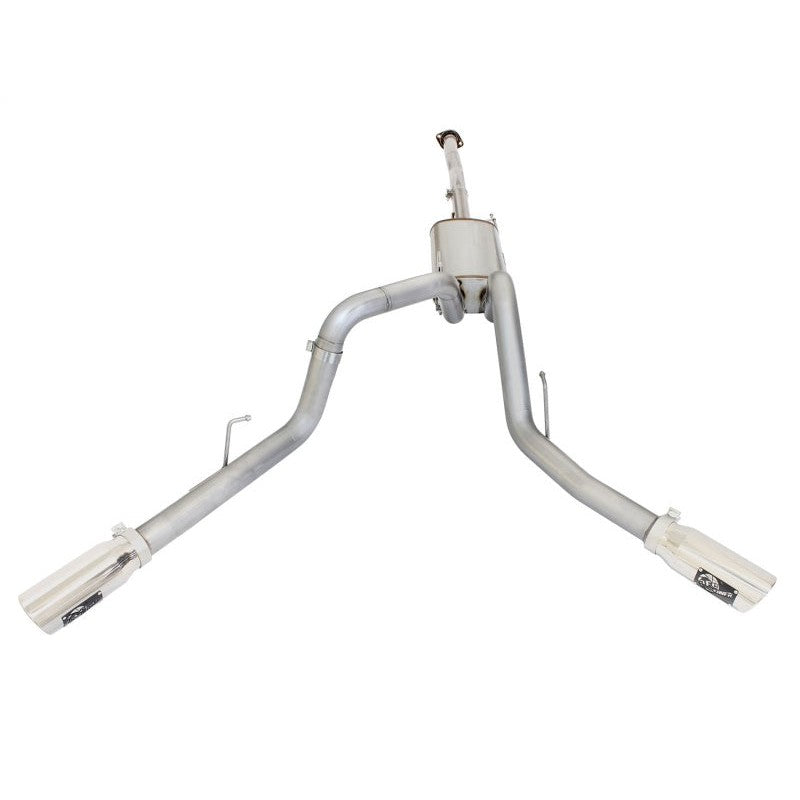 aFe MACHForce XP Exhaust 3in SS Dual Side Exit CB w/ Polish Tips 15 Ford F150 Ecoboost V6-2.7L/3.5L