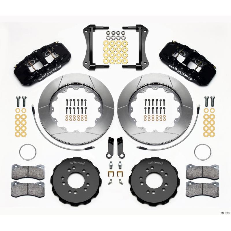 Wilwood AERO6 Front Hat Kit 14.00 2005-2014 Mustang w/ BMR Suspn. w/Lines - T1 Motorsports